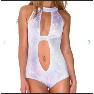 White Disco Bodysuit IHeartRaves - S